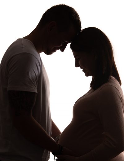 backlit maternity photo