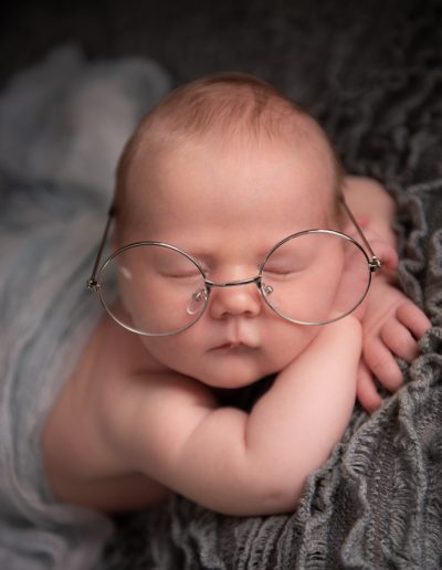 newborn photography baby sleeping glasses
